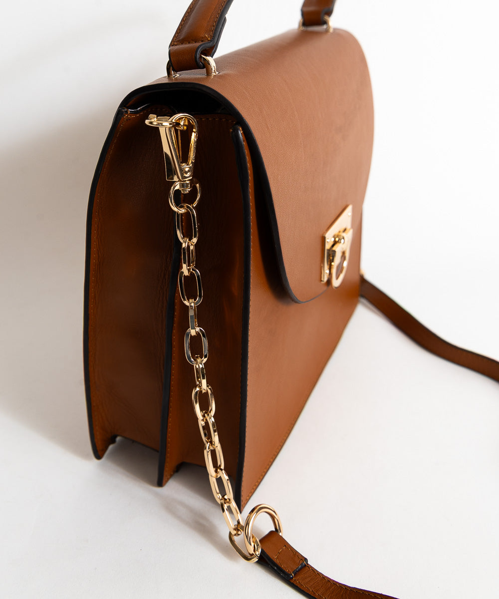 Smeđa torbica Lugo - zlato / 236