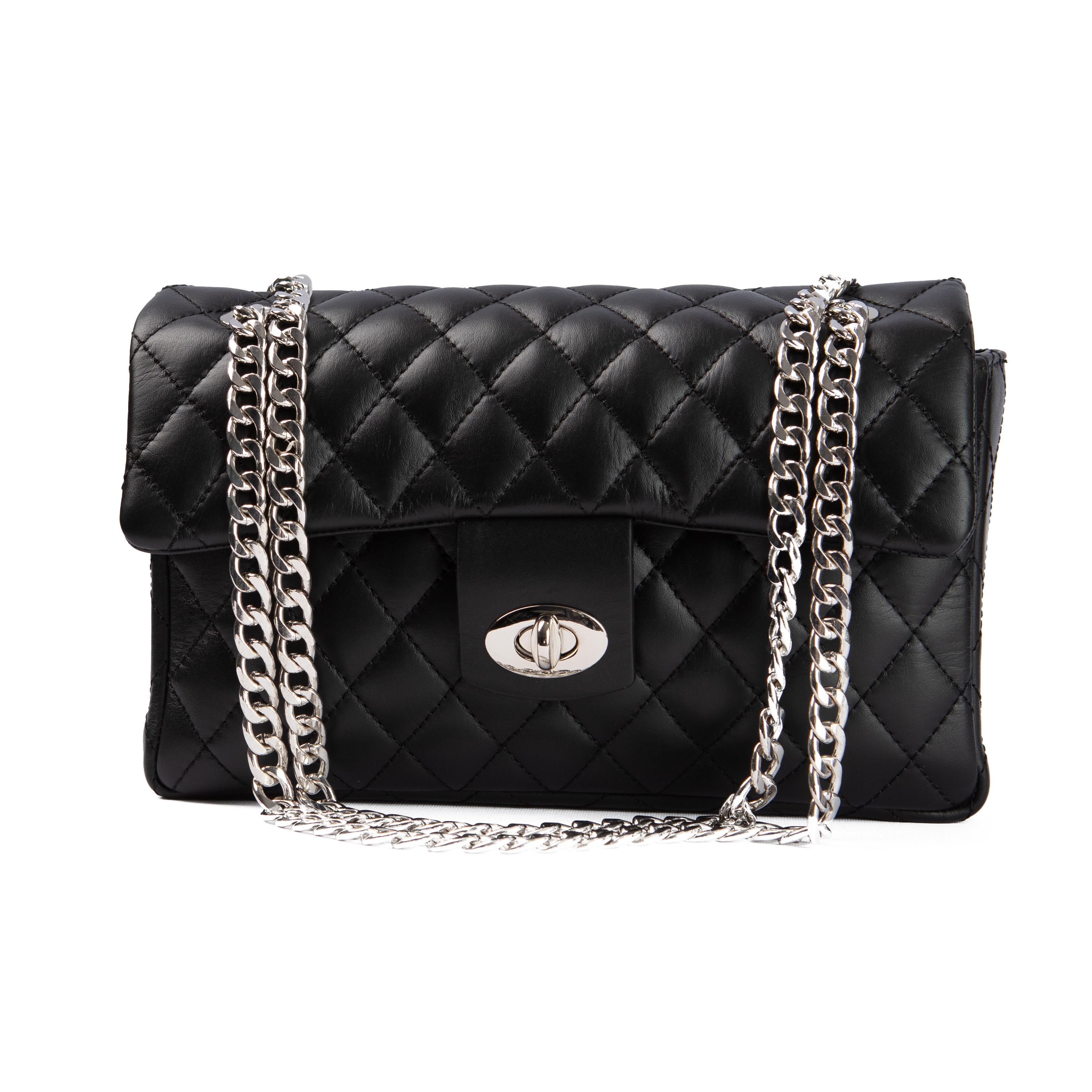 Crna torbica Boston - Srebro / 226